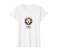 Leo Stagione Zodiaco Leone Geometrico Maglietta, Donna, Bianco, XL