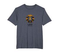 Leo Stagione Zodiaco Leone Geometrico Maglietta, Uomo Taglie Grandi, Pervinca, 6X Tall