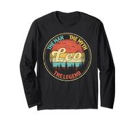 Leo The Man The Myth The Legend Men Nome Personalizzato Maglia a Manica