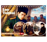 Leo Tolstoi (Tischkalender 2026 DIN A5 quer), CALVENDO Monatskalender: Realistische Malerei trifft auf zeitlose Literatur