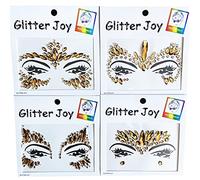 Leoars Gioielli con strass per il viso, gioielli per il viso, gioielli per festival, gemme per il viso, gemme per il corpo, bindi, tatuaggi temporanei per il viso per rave, caffè chiaro