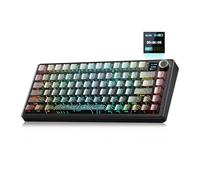 LEOBOG X Aula F75 MAX Tastiera da gioco wireless con schermo TFT e manopola, 75% tastiera meccanica personalizzata hot swap, retroilluminazione RGB, interruttori lineari pre-lubrificati, tasti in PBT