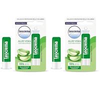 Leocrema - Burrocacao Lipstick con Aloe Vera, Balsamo Labbra, Labbra Morbide e Idratate, 5.5ml (Confezione da 2)