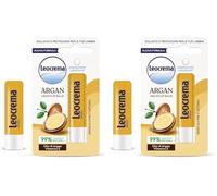 Leocrema - Burrocacao Lipstick con Olio di Argan, Balsamo Labbra, Labbra Morbide e Idratate, 5.5ml (Confezione da 2)