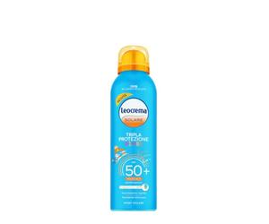 Leocrema - Crema Solare Bambini Spray SPF 50+, Tripla Protezione dai raggi solari, Formula Idratante a Rapido Assorbimento, Resistente all'Acqua, 150ml