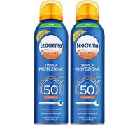 Leocrema - Crema Solare Spray Invisible SPF 50, Tripla Protezione dai raggi solari, Formula Trasparente e Resistente all'Acqua, 150ml (Confezione da 2)