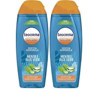 Leocrema, Docciaschiuma Doposole, Prolunga l'Abbronzatura, Idrata, Nutre e Rigenera la Pelle, Arricchito con Estratto di Menta e Aloe Vera, Proprietà Lenitive e Rinfrescanti, 250ml (Confezione da 2)