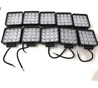 LEOFLA 10 X Faro 48 Watt Quadrato A 16 Led Da 3W Di Profondità Per Lavoro Auto E Barca