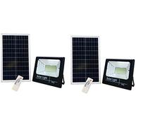 LEOFLA 2 X Fari A Led Da 400W SMD Luce Bianca Con Pannello Solare E Sensore