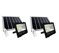 LEOFLA 2 X Faro A Led Da 100W SMD Luce Bianca Con Pannello Solare E Sensore