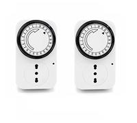 LEOFLA 2 X Timer Regolabili 24 H Con Presa Analogica Programmabile Temporizzati