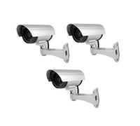 LEOFLA 3 Telecamere Finte Da Esterno Per Sorveglianza Luce Led Lampeggiante Infrarossi