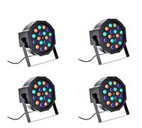 LEOFLA 4 Fari 18 Watt Rgb Con Sensore Sonoro 18 Led Vari Colori Luce Da Discoteca
