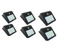 LEOFLA 6 Faretti Da 20 Led Con Pannello Solare Crepuscolare E Sensore Di Movimento