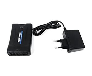 LeoFla Adattatore Convertitore per TV con Presa Femmina da SCART Composito A HDMI 1080P, Variabile, Media