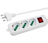 LEOFLA Ciabatta Multipresa Elettrica Con 3 Posti Schuko Con Interruttore On/Off