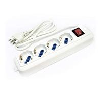 LEOFLA Ciabatta Multipresa Elettrica Con 4 Posti Schuko Con Interruttore On/Off