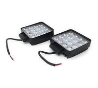 LEOFLA Coppia Di Fari 48 Watt Quadrati Led X Lavoro 16 Led Da 3W Profondità Auto Barca