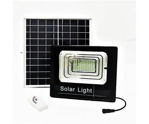 LeoFla Faro A LED da 100W SMD Luce Bianca con Pannello Solare, Sensore E Telecomando, Variabile, Media