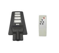 LeoFla Lampione Stradale Faro A LED 120W con Pannello Solare Crepuscolare E Telecomando, Metallo, Variabile, Media
