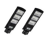 LEOFLA Lampione Stradale Faro a Led 90W Con Pannello Solare Telecomando E Crepuscolare