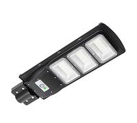 LeoFla Lampione Stradale Faro A LED 90W con Pannello Solare Telecomando E Crepuscolare, Variabile, Media
