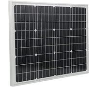 LeoFla Pannello Solare Fotovoltaico Monocristallino da 50W 21V con Pinze A Morsa, Variabile, Media