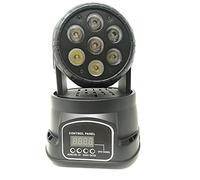 LeoFla Proiettore Testa Rotante con 7 LED da 10W RGB Effetto Discoteca Feste Party DMX, Variabile, Media