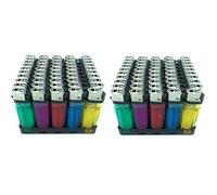 LEOFLA Scatola Da 100 Accendini Colorati Trasparenti Con Accensione A Pietrina