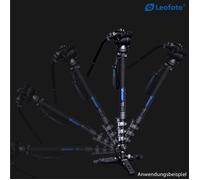 Leofoto MV-324CL+BV-10 Extra Alto Fibra di Carbonio Flip Lock Pro Videocamera Monopiede + Arca/RRS Compatibile Testa +Treppiede Supporto Carico Massimo 10 kg, 1600 mm