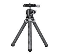 Leofoto MT-02C+LH-22 Treppiede da tavolo, Mini Travel, Fibra di carbonio, 2 Sezione Gambe, 1/4" Treppiede Montaggio Kit Testa a Sfera (Nero)