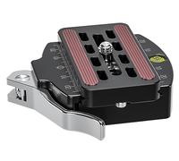 LEOFOTO Morsetto a leva LR-60, 60 mm, foro per vite da 3/8", livello Bubber, piastra QR, compatibile con Arca (LR-60)
