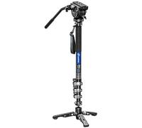 Leofoto MV-324C+BV-10 in fibra di carbonio Flip Lock Pro Videocamera Monopiede + Arca/RRS compatibile con testa + supporto treppiede Carico massimo 10 kg, 1600 mm