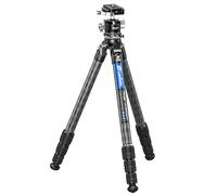 Leofoto Treppiede da viaggio LS-284CEXX con testa di livellamento integrata, serie Ranger, fibra di carbonio, 4 sezioni delle gambe, leggero, testa a sfera opzionale (treppiede con testa a sfera da 30