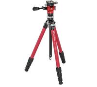 Leofoto Treppiede in carbonio LY-224C Mr.Y + panhead video BV-0R + base di livellamento LB-38 rosso