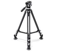 LEOFOTO Treppiede resistente per fotocamera, treppiede video in fibra di carbonio da 64 pollici con testa di trascinamento fluido a 360°, piastra QR, corda di sollevamento, compatibile con Canon,