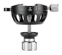 LEOFOTO YB-100SK - Adattatore a mezza sfera per livellamento da 100 mm e morsetto compatibile con Arca/RRS con livella a bolla per il treppiede, manico corto e basso profilo cavo, leggero
