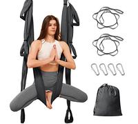Leogreen Amaca Yoga, Antigravity Yoga Amacadi Yoga Amaca per Pilates, Taffettà di Nylon, Carico massimo 300 kg (Grigio scuro)