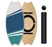 Leogreen Balance Board, 7 modalità, tavola oscillante per skateboard, surf, Tavola di equilibrio in legno con tappi regolabili, Balance Board in legno, per interni ed esterni