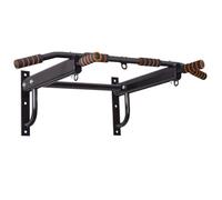 Leogreen Barra Trazioni a Muro a Parete, Sbarra Trazioni a Muro Multifunzione, con 6 maniglie antiscivolo e fissaggio con 3 Occhielli per TRX e Sacca da Box, Max 200kg