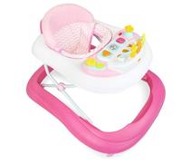 Leogreen - Girello bambino 6-18 Mesi, Girello Primi Passi, Girello Neonato Pieghevole e Altezza Regolabile, Girello per Bambini con Freno, Rosa