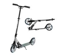 Leogreen Monopattino Adulti Pieghevole, 180mm PU ruote, pieghevole e regolabile in altezza, fino a 100 kg, stabile scooter in alluminio con cavalletto, scooter per adolescenti e adulti, Grigio