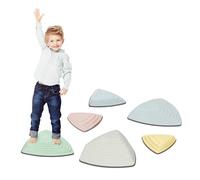 Leogreen Pietre dell'equilibrio per bambini, impilabili per bilanciare, Pietre di Bilanciamento Bambini, 6 pezzi, sviluppa l'equilibrio e la coordinazione, per uso interno ed esterno, colore amaretto