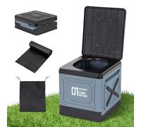 Leogreen WC Portatile Adulti, Toilette Portatile Pieghevole, Gabinetto Portatile con Sacchi della Spazzatura e Borse per la Conservazione per Campeggio Esterno Viaggio