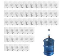 LEOINAER 50 Pezzi Ganci Adesivi Trasparenti Impermeabili Trasparenti Ganci Auto Multiuso, Resistente e Impermeabile, Senza Fori, per Pareti, Bagno 6x6 cm