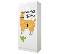 leomark armadio bianco 70 x 42,5 x 161,5 cm alla stanza del bambino, capiente e funzionale armadio in legno con ante, solido appendiabiti, mobili per bambini, Lama