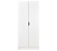 leomark armadio bianco 70 x 42,5 x 161,5 cm alla stanza del bambino, capiente e funzionale armadio in legno con ante, solido appendiabiti, mobili per bambini