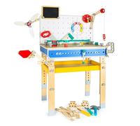 Leomark Attrezzi da Lavoro, Set in Legno 89cm (A), Laboratorio di Attrezzi per Bambini con Accessori, Strumenti Kit, Giocattolo per casa, Scuola e Asilo - Jumbo Constructor