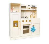 Leomark Cucina giocattolo Elegante in Legno interattiva Stufa + microonde Ideale Per i Futuri chef Impara a fare le Torte e non solo Impara gioccando Dimensioni: 82 x 29 x 89 cm