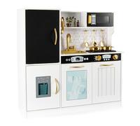 Leomark Cucina in legno per bambini - MEMO WHITE - con tanti funzioni, Ideale giocattolo per avventure culinarie creative, Dimensioni: 24 x 83,5 x 81cm.